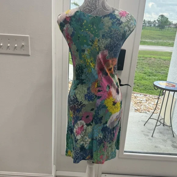 Jams World Blue and Pink Sleeveless V-Neck Sundress - Picture 3 of 8